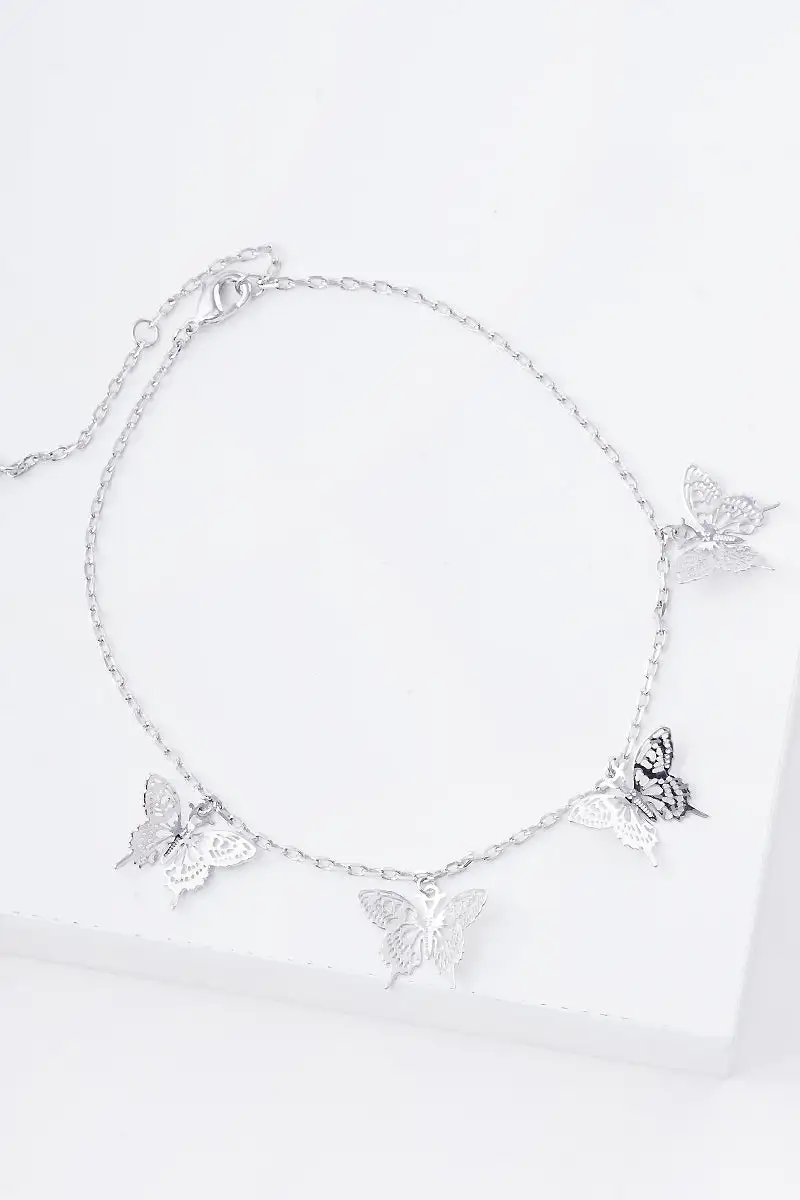 Delicate Butterfly Charm Anklet