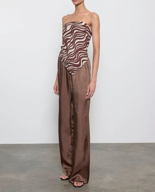 Print Scarf Top Wave Print