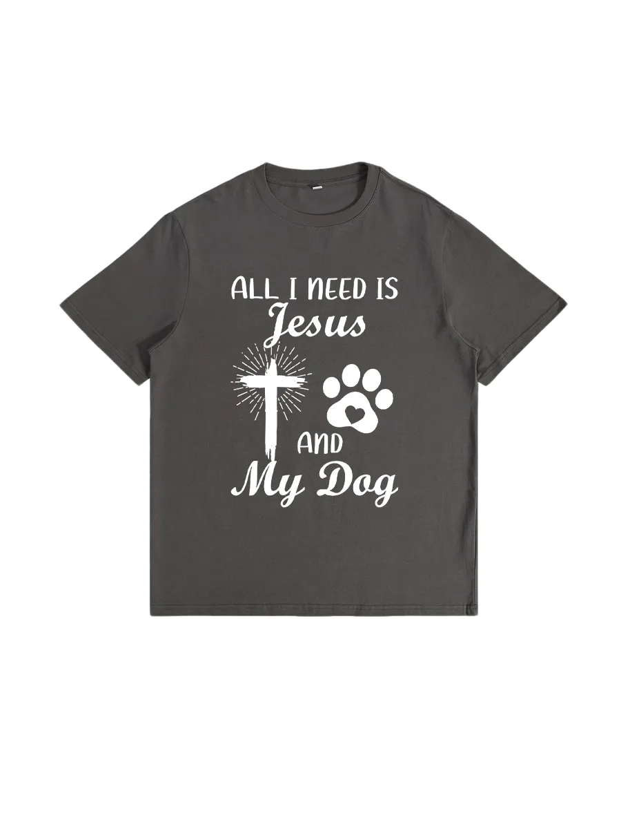Women's Jesus And Dog Graphic Tee