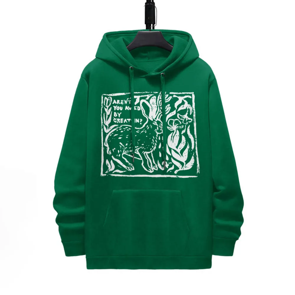 Arent You Awed By Creation Pattern Printed Hoodie