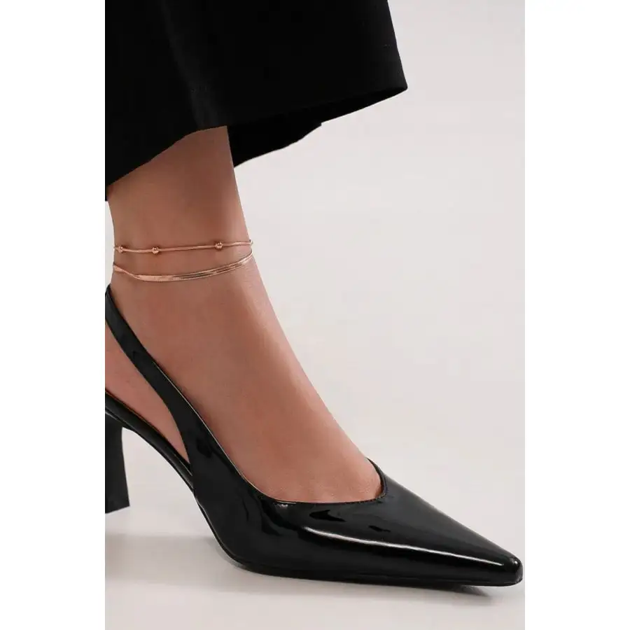 Fashion Faux Leather Point Toe Slingback Pumps