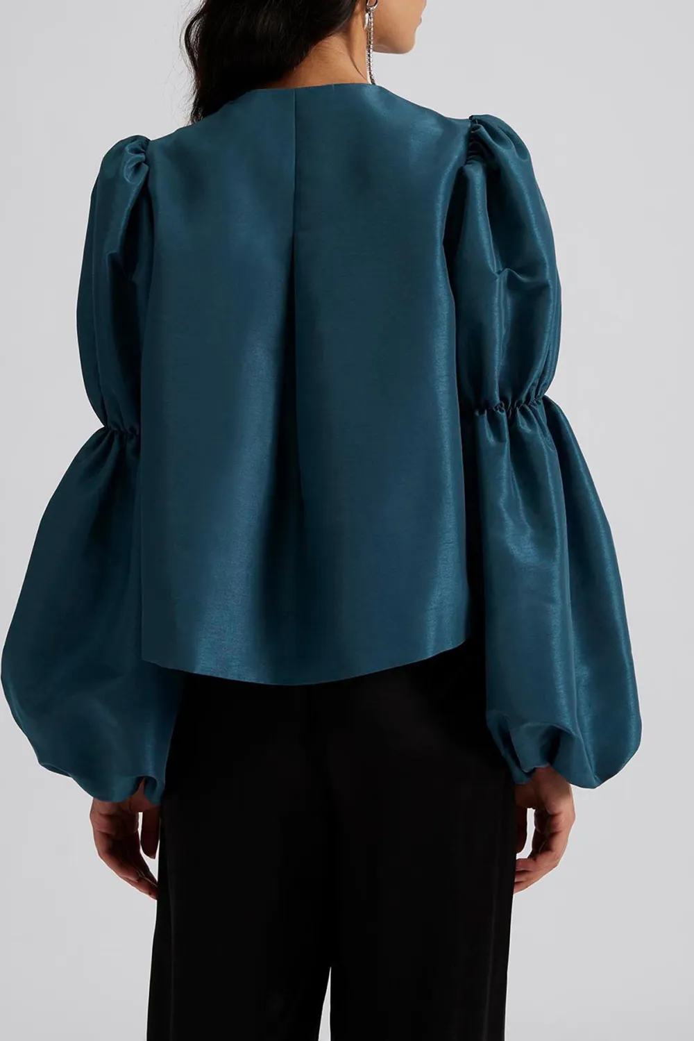 Puff Sleeve Keyhole Neck Blouse