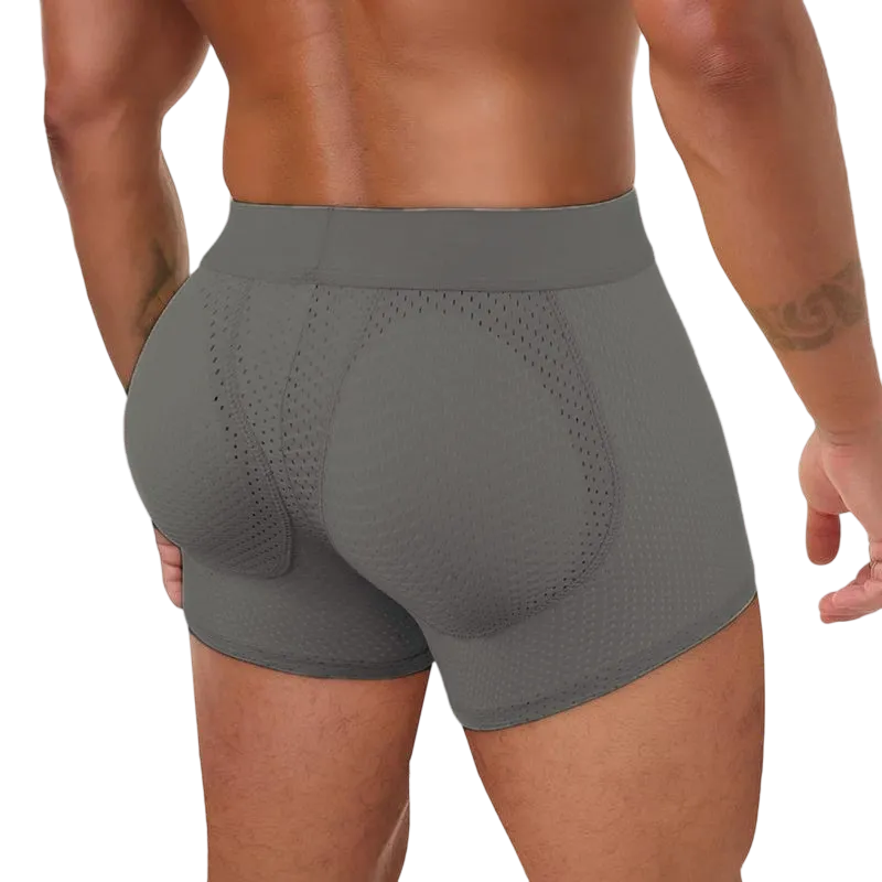 Men’s Padded Shaping Boxer Briefs – Lightweight, Breathable, Removable Lift Pads
