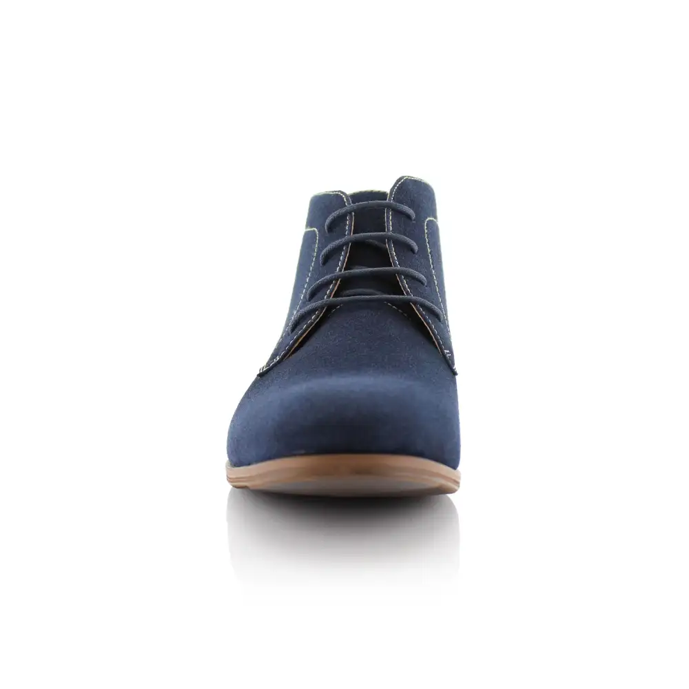 Polished Faux-Suede Suede Faux-Leather Chukka Boots