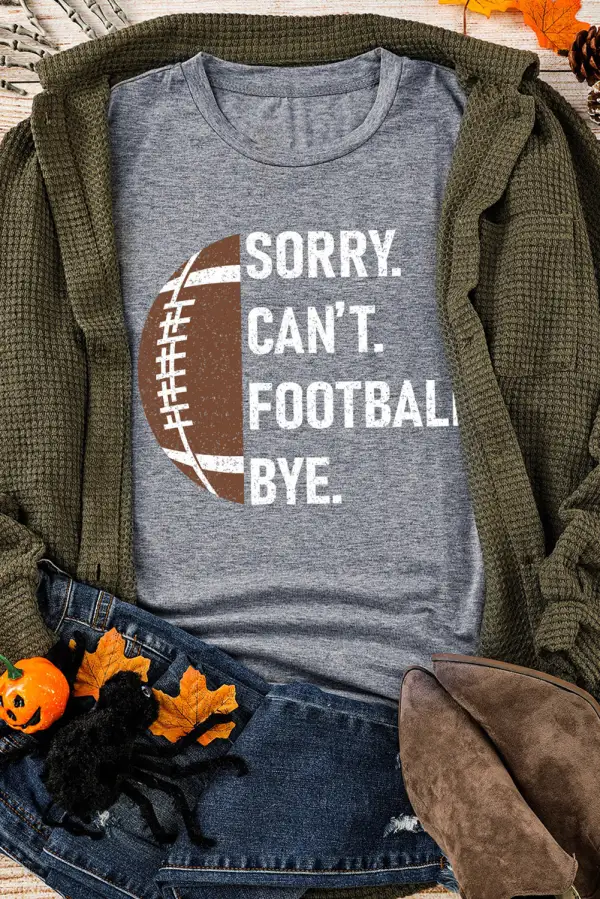 Gray American Football Graphic Casual