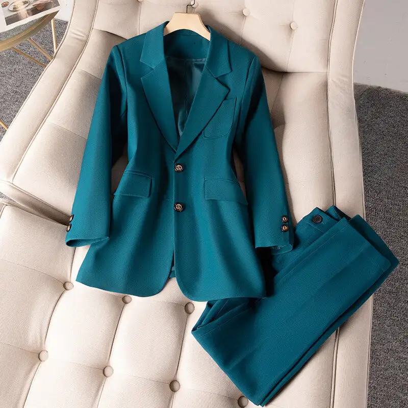 Women's Classic Two-Button Blazer And Trousers Set