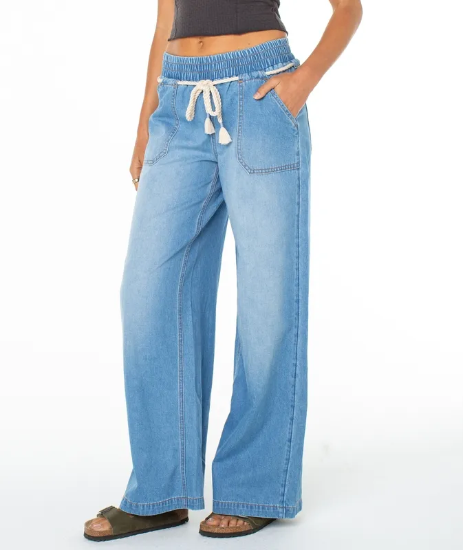 Clean Soft Denim Wide Leg Pants
