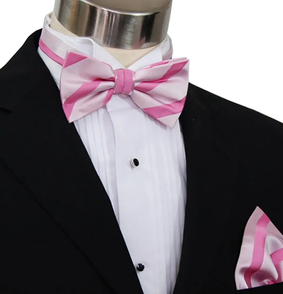 Modernist Striped Silk Bow Tie Set