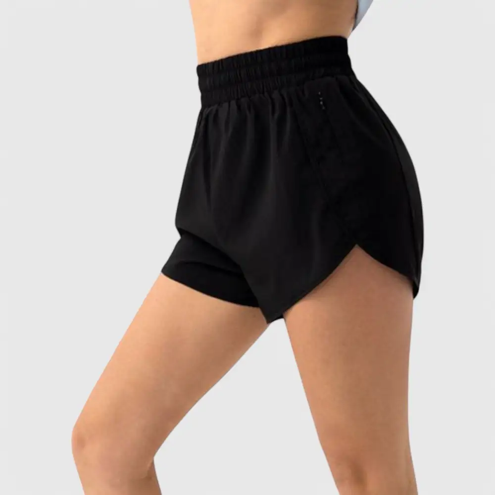 High-Waist Elastic-Waist Lightweight Running Shorts