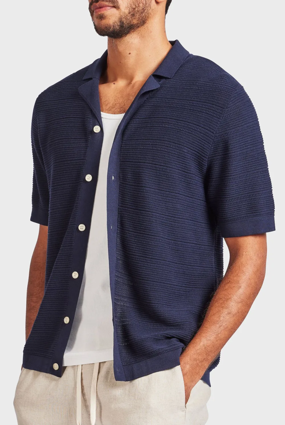 Revere Collar Knit Shirt