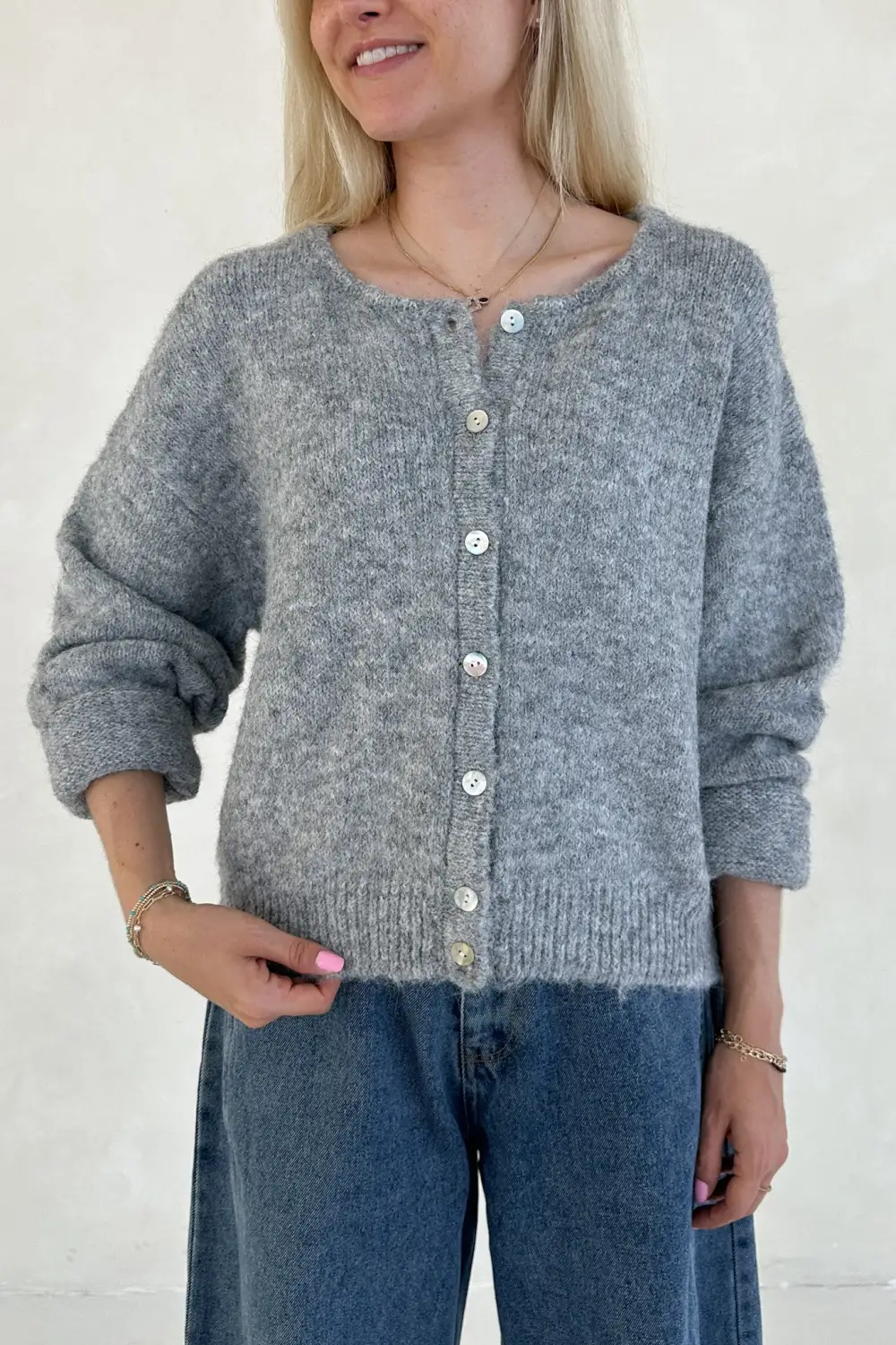 Soft Drape Soft Button Front Cardigan