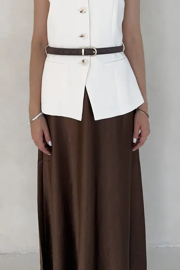 Pull On Soft Satin Skirt