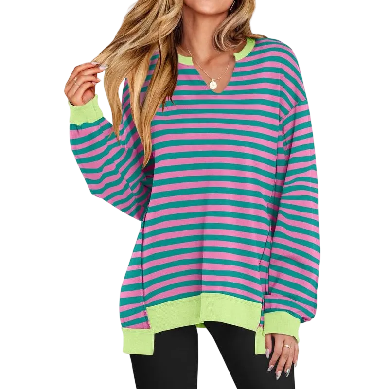 Womens Oversized Sweatshirt V Neck Long Sleeve