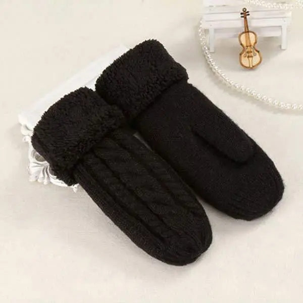 Women'S Thick Fleece Double Layer Gloves 01578963C
