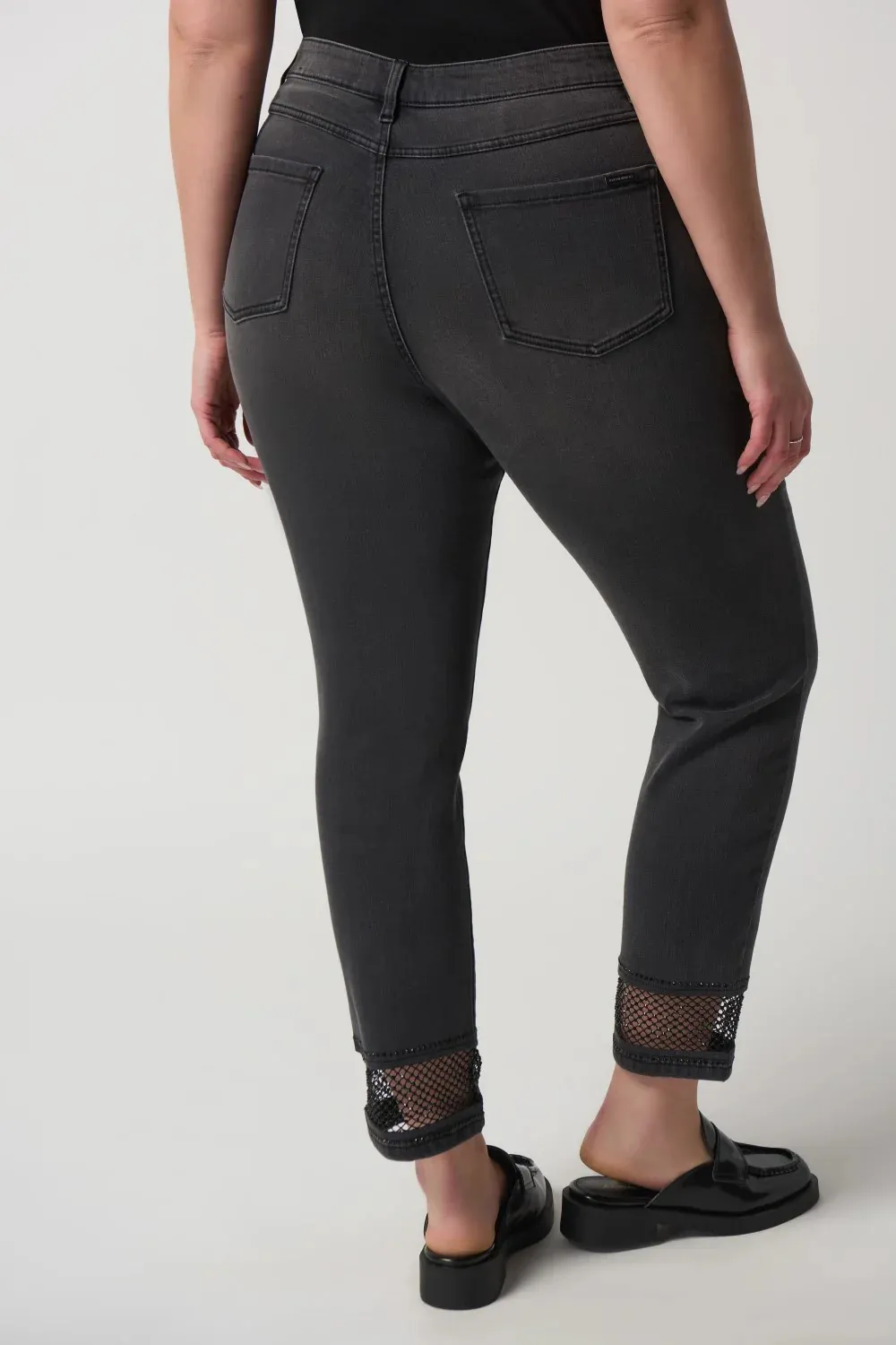 Black Distressed Ankle Jeans