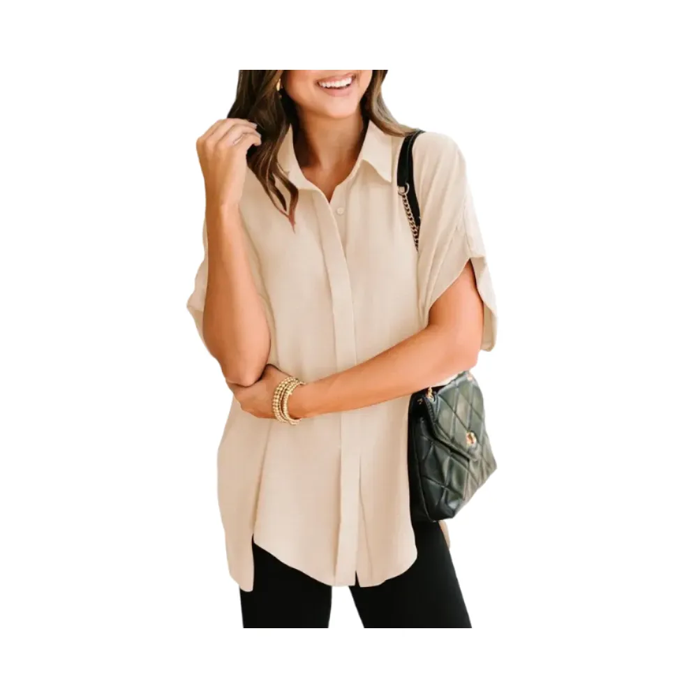 Women's Tops  V Neck Button Down Shirts