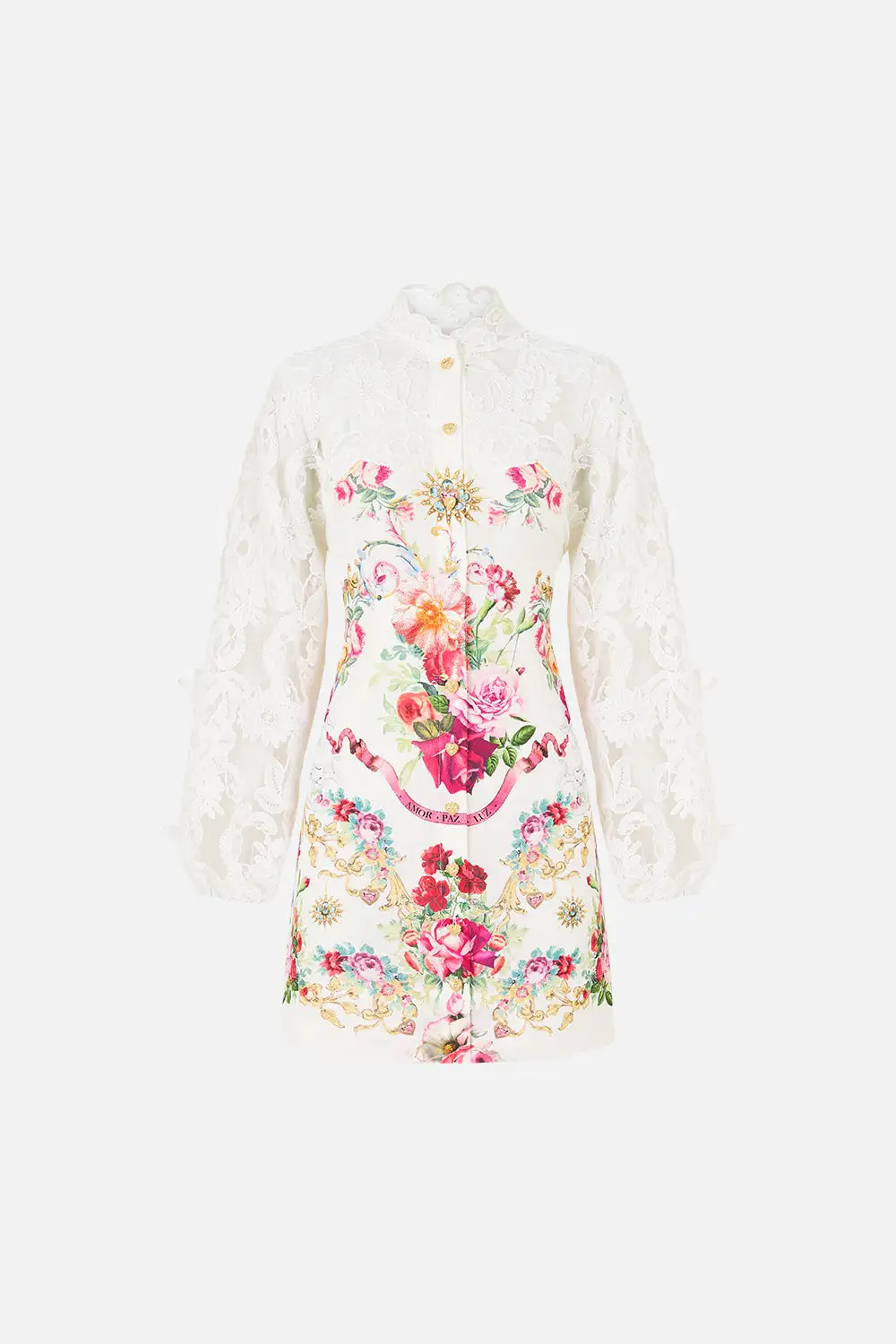 Lace Sleeve Mini Dress