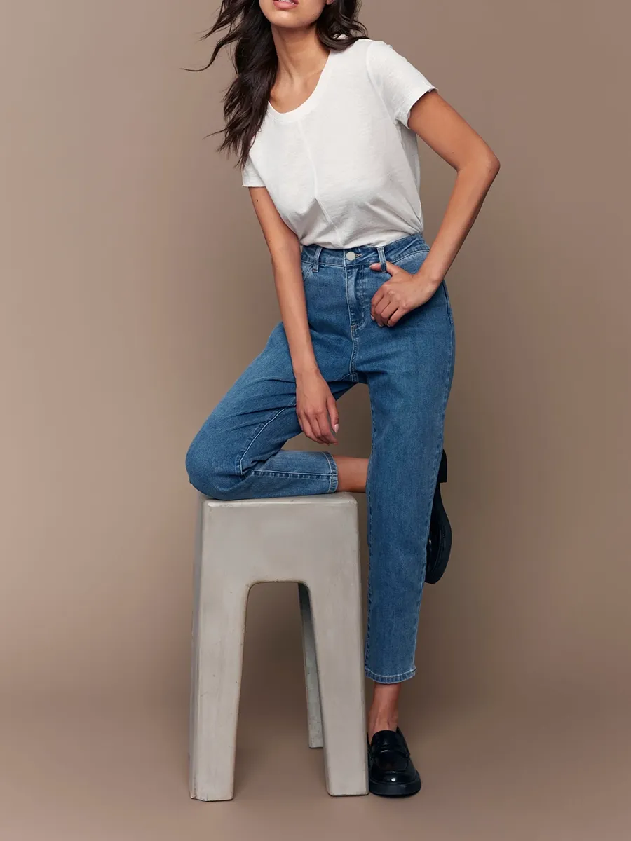 Soft Skin-Friendly Straight-Leg Slim Jeans