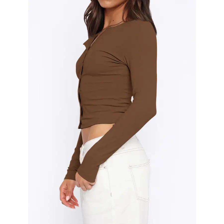 Button Down Long Sleeve Top