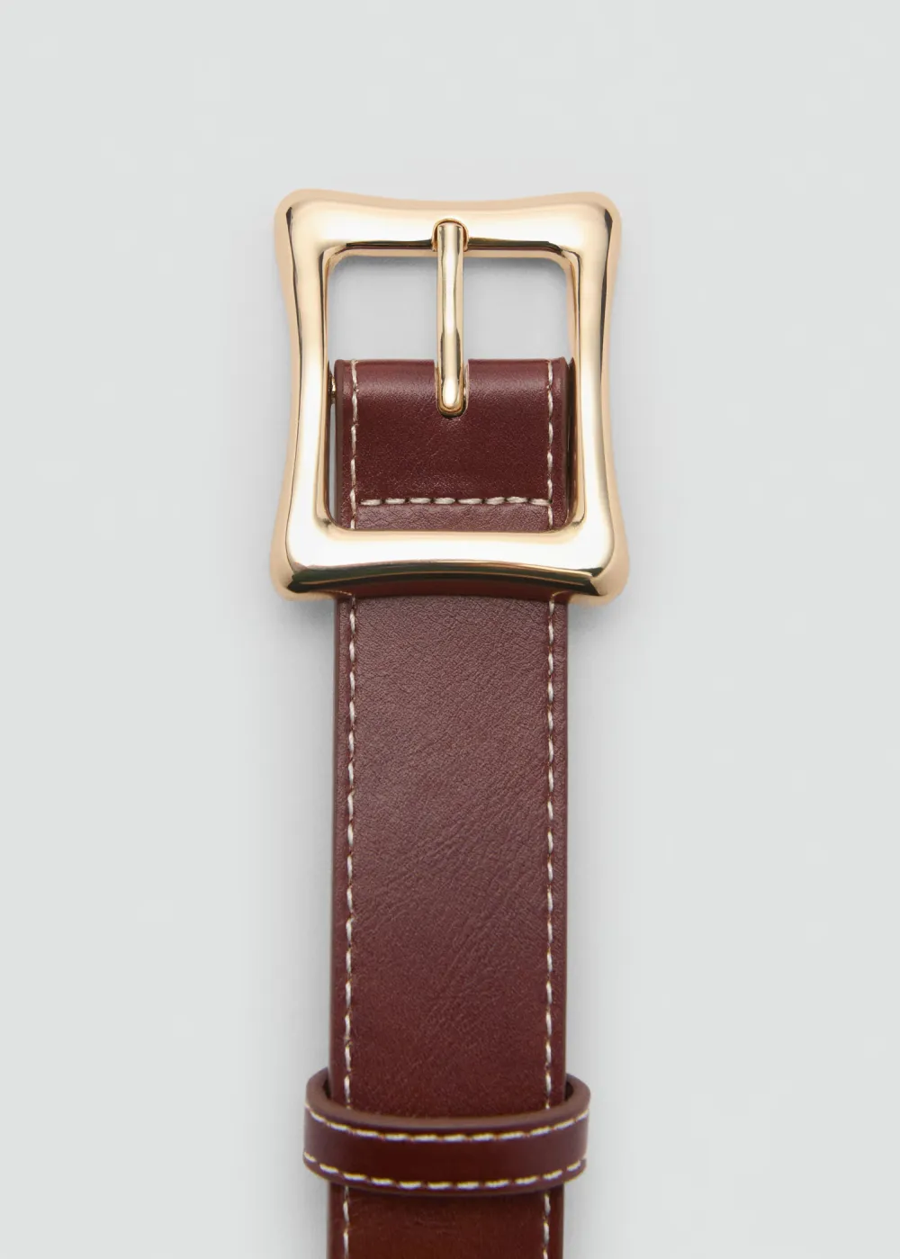 Brown Casual Style Plain Square Buckle Belts