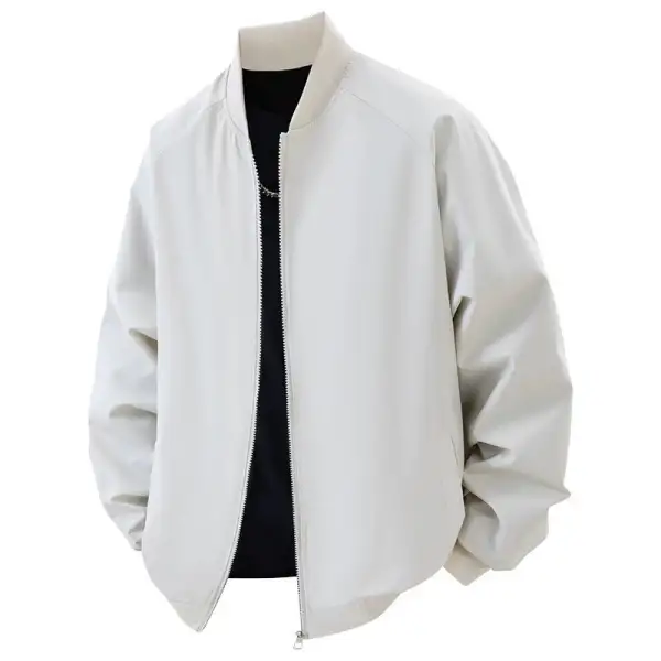 Minimal Zip-Up Bomber Jacket