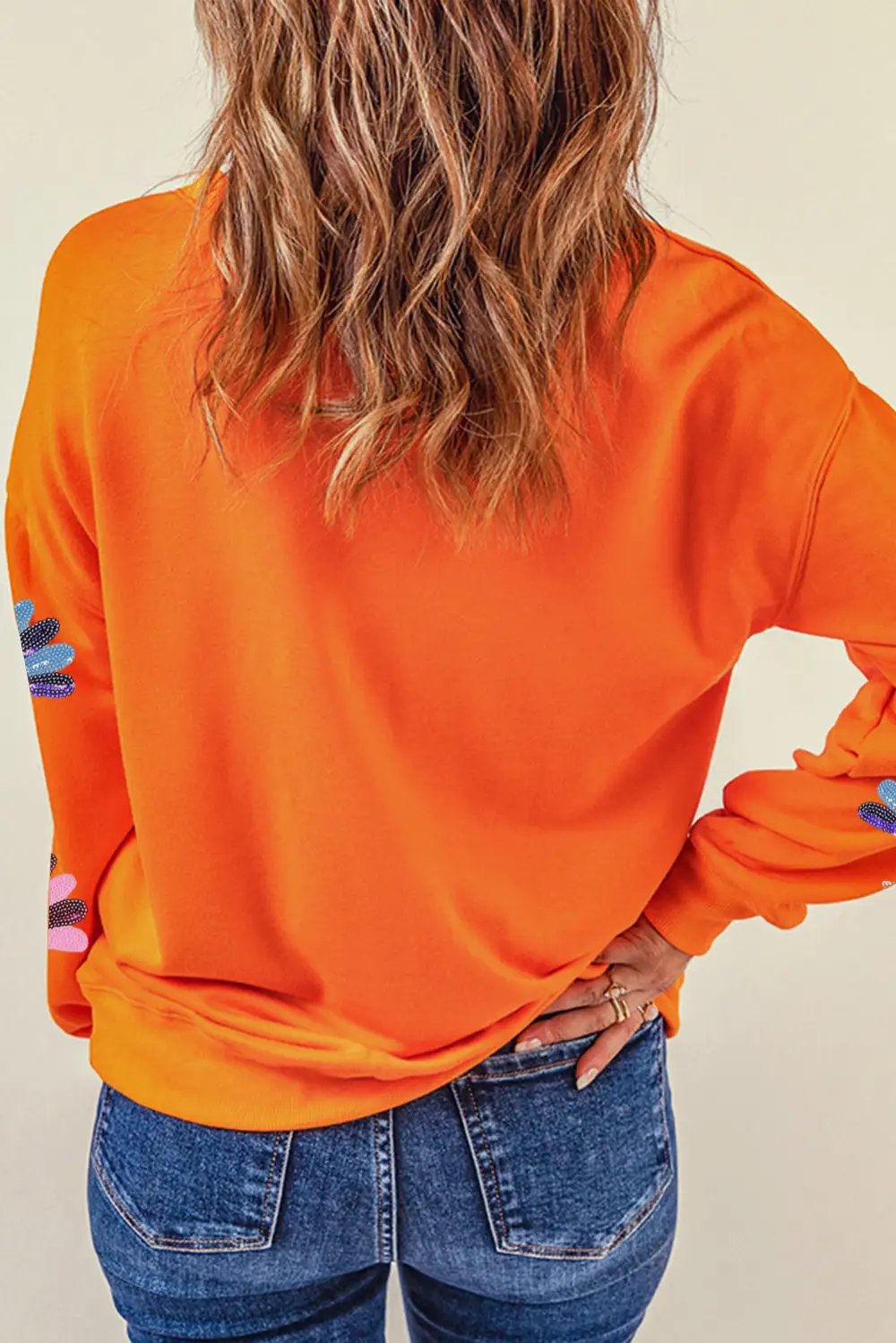 Relaxed Sequin Accent Graphic Sweatshirt