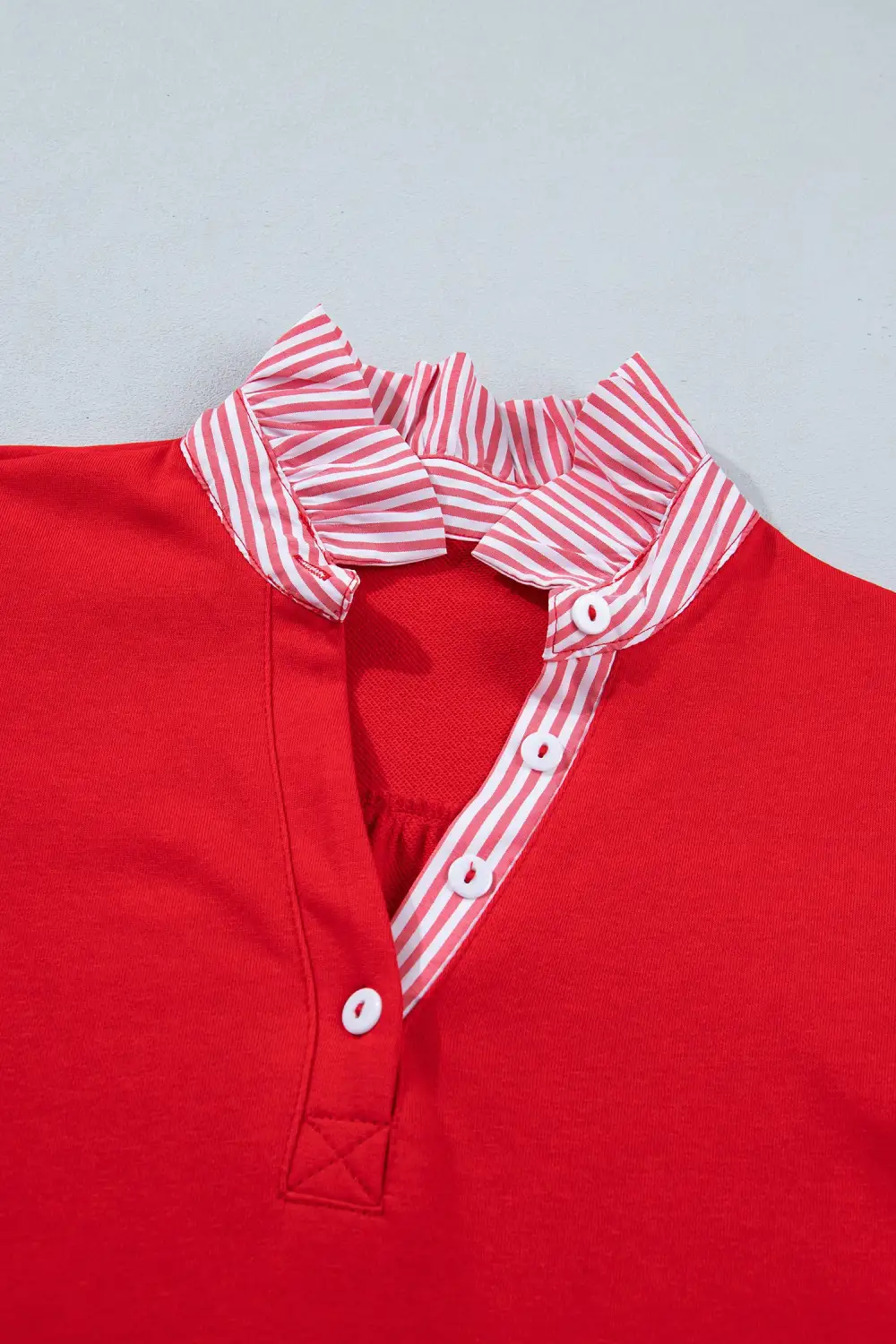 Striped Frilled Collared Blouse