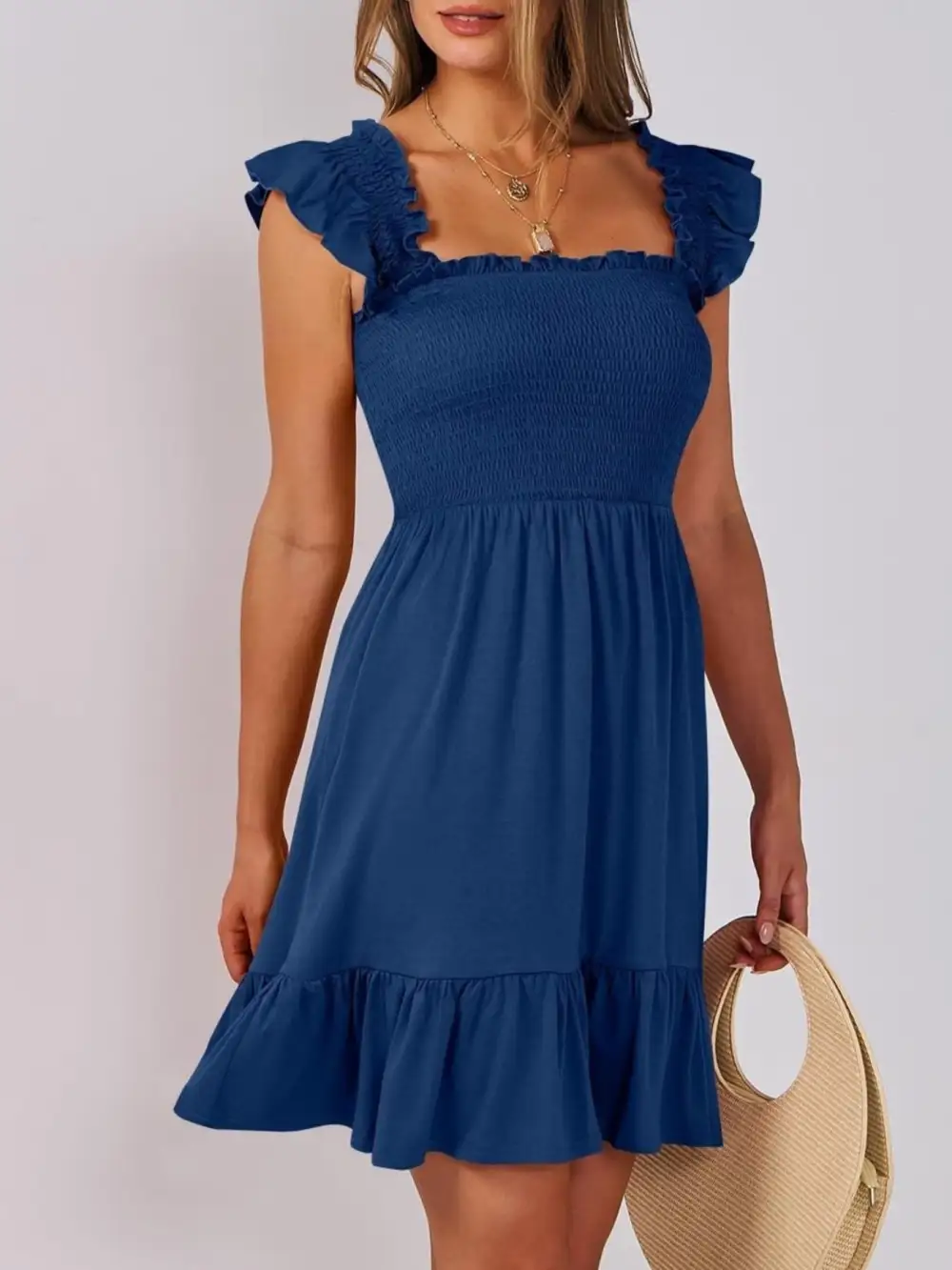 Ruffle Smocked Mini Dress