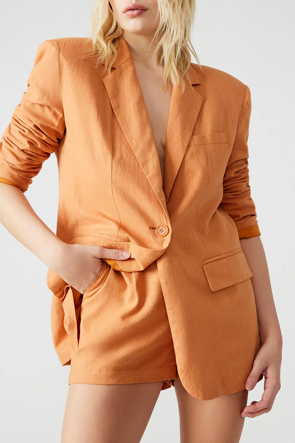 SKINNY BLAZER CARAMEL