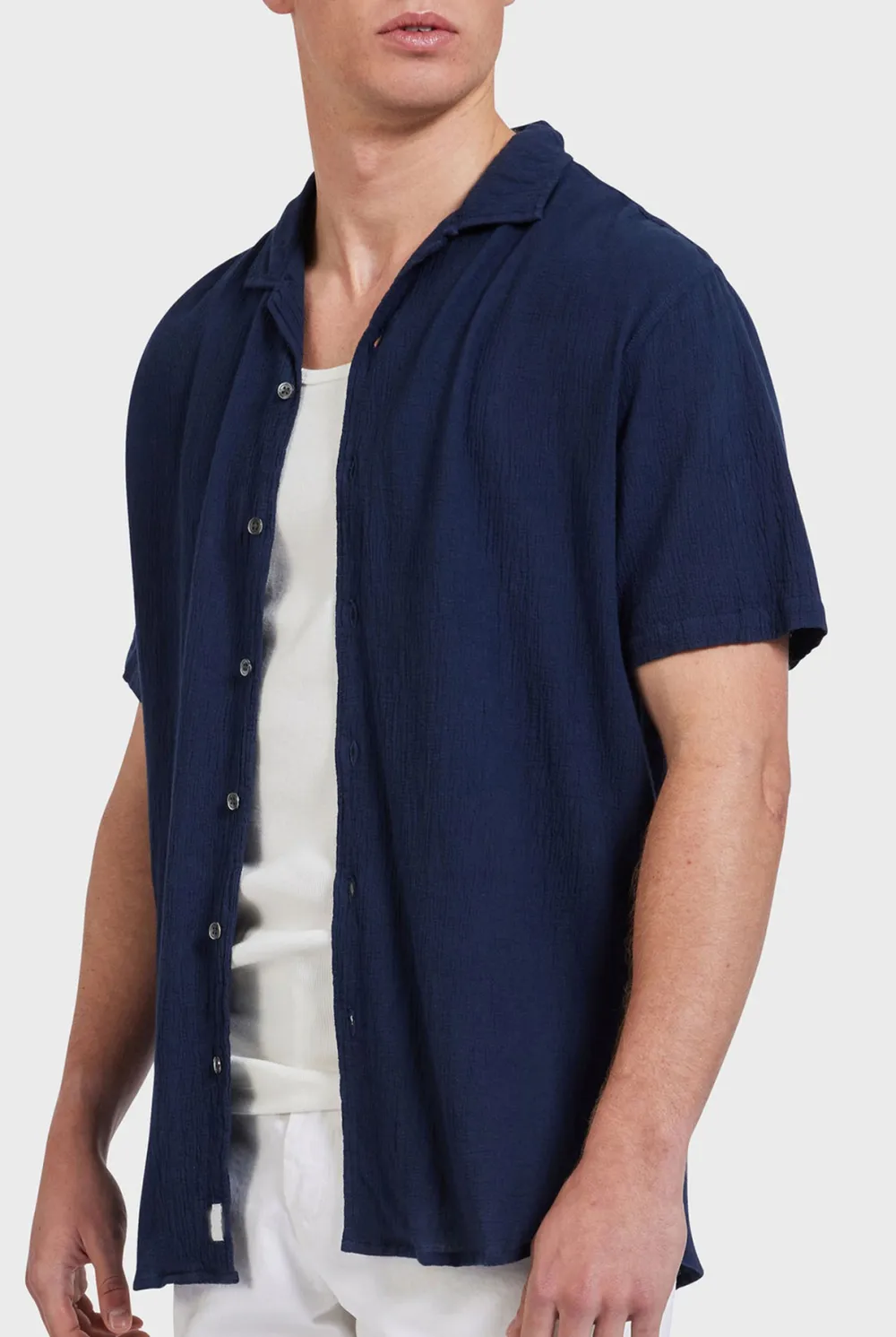 Peach Textured Short Sleeve Shirt