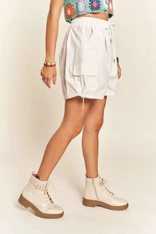Cotton-Blend Drawstring Shorts With Pockets