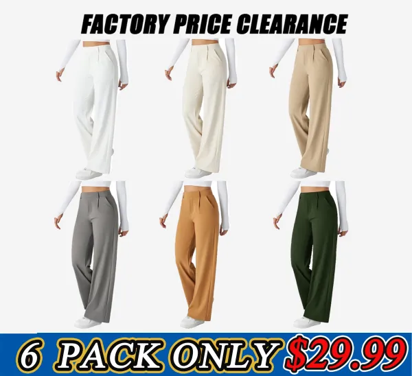 High-waist Pocket Straight-leg Work Pants