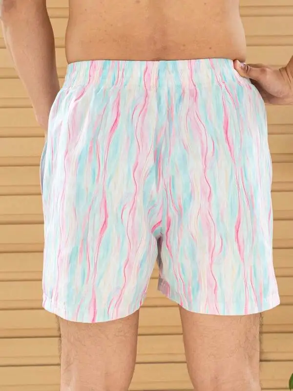 Men's Vibrant Allover Print Swim Trunks