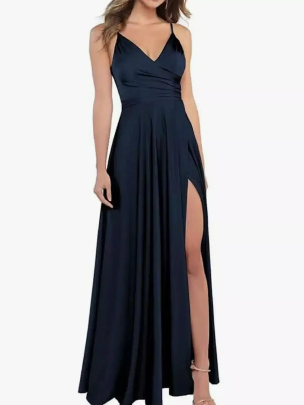 Ruched Slit Maxi Dress