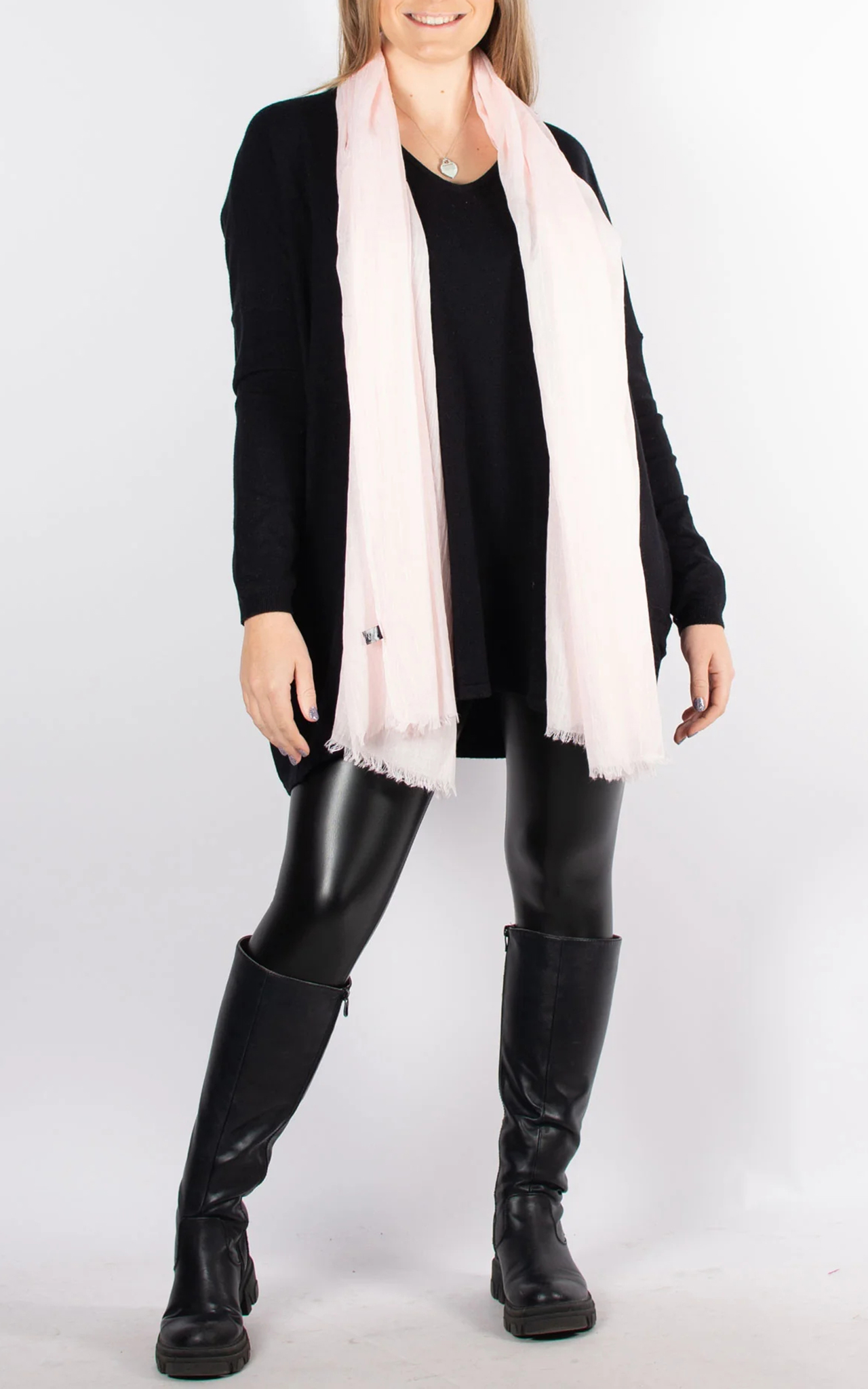 Breathable Cotton Casual Light Pink Scarf