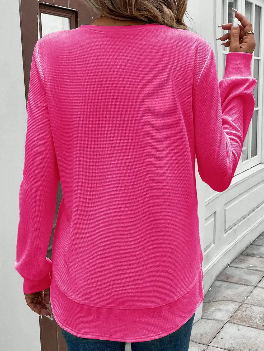 Loose Crew Neck Long Sweatshirt