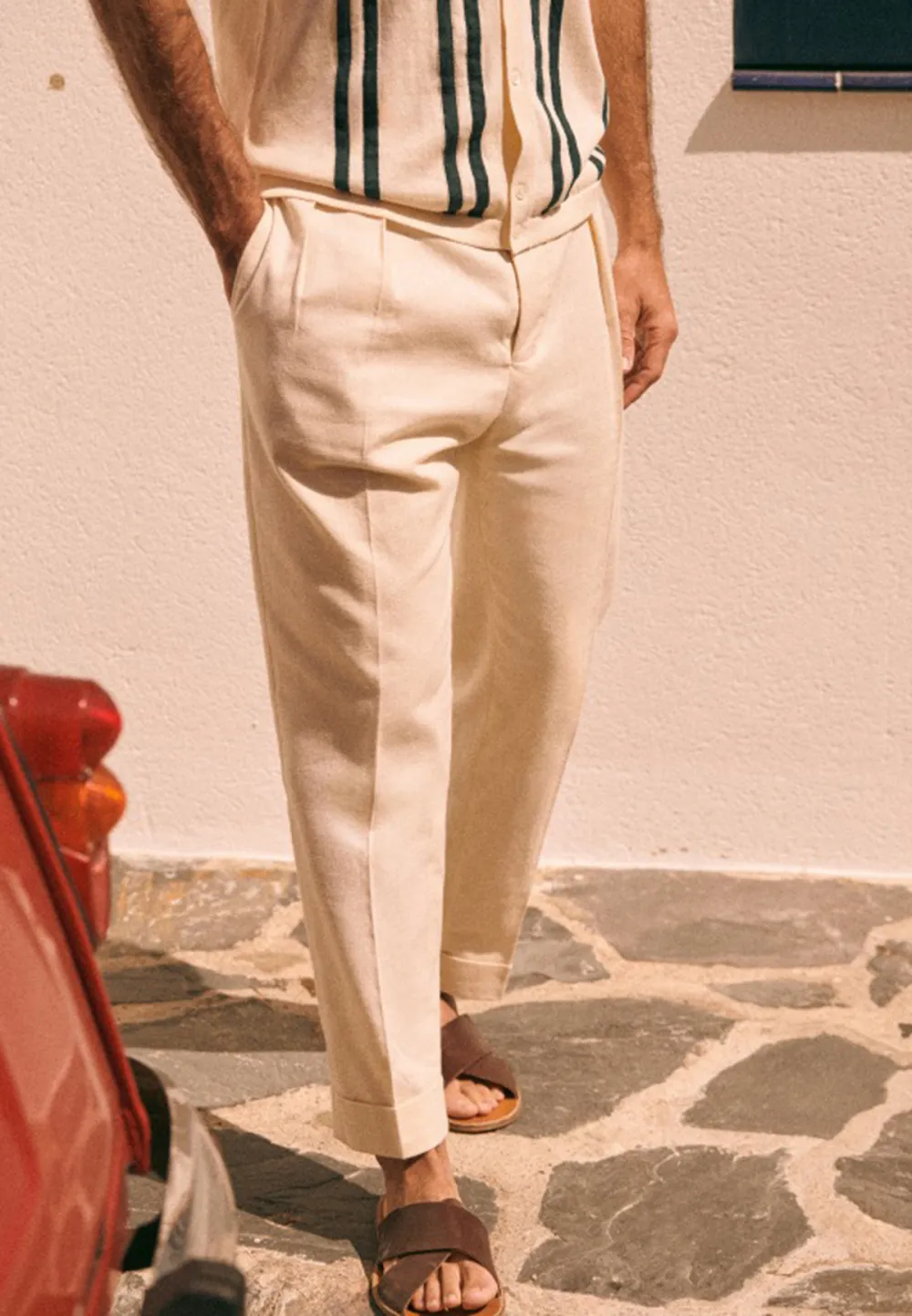 Cotton Trousers-Ecru