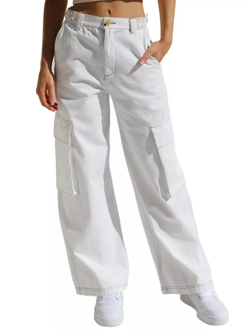 Polished High Waist Wide Leg Denim Jeans