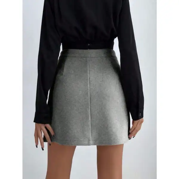 Buttoned Mini Skirt