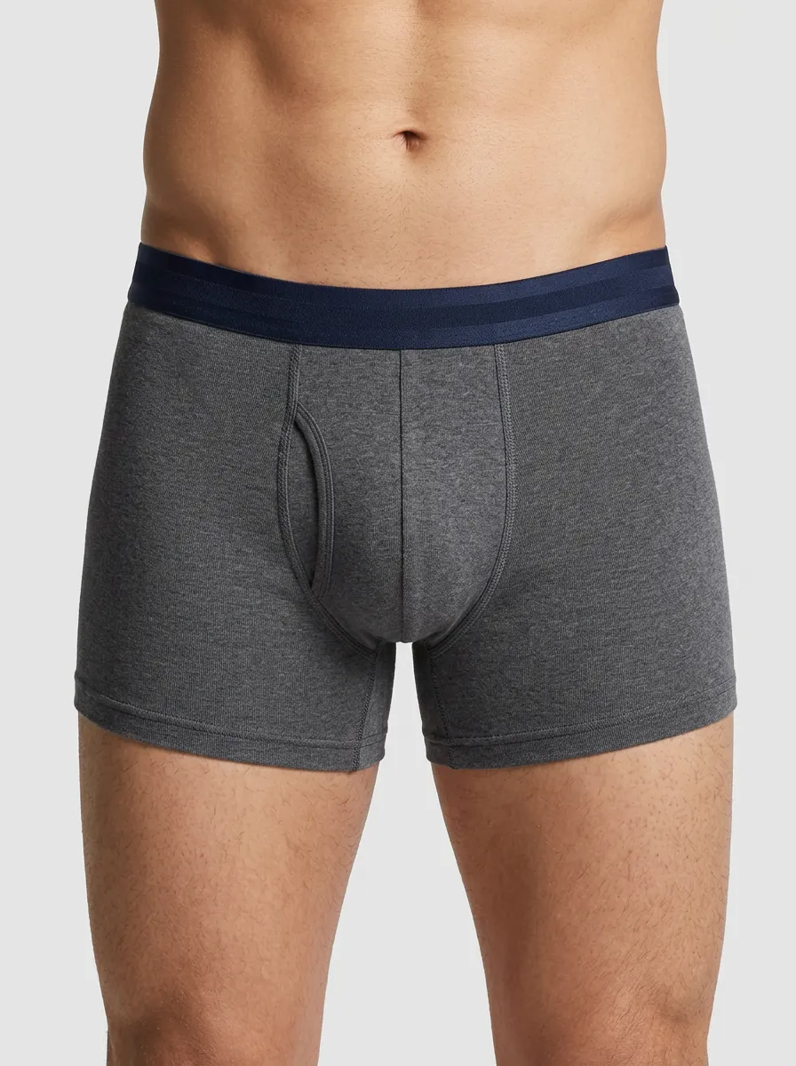Elastic-Waistband Heathered Men's Three-Pack Boxer Briefs
