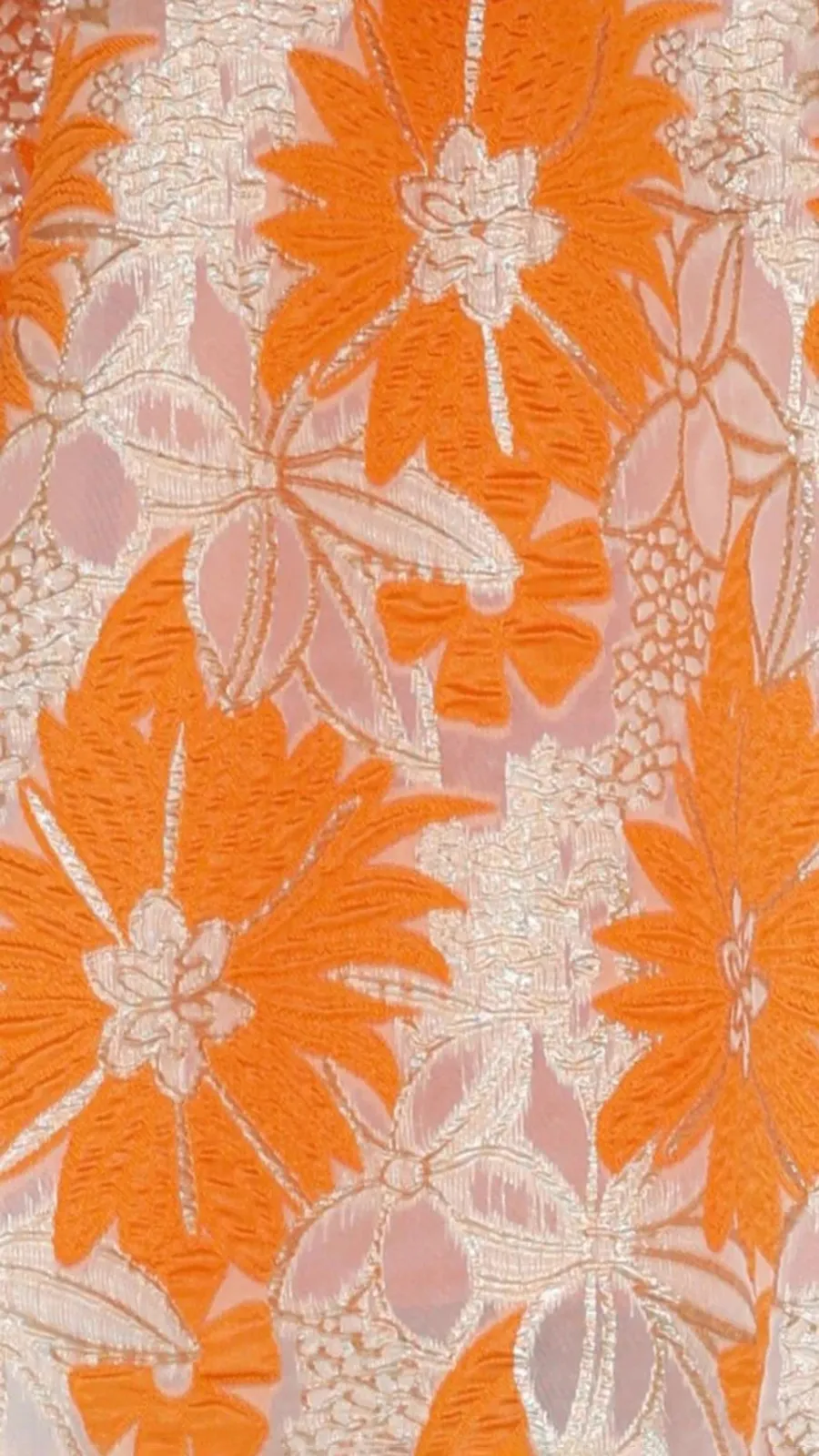 Floral Print Design Mini Dress - Orange