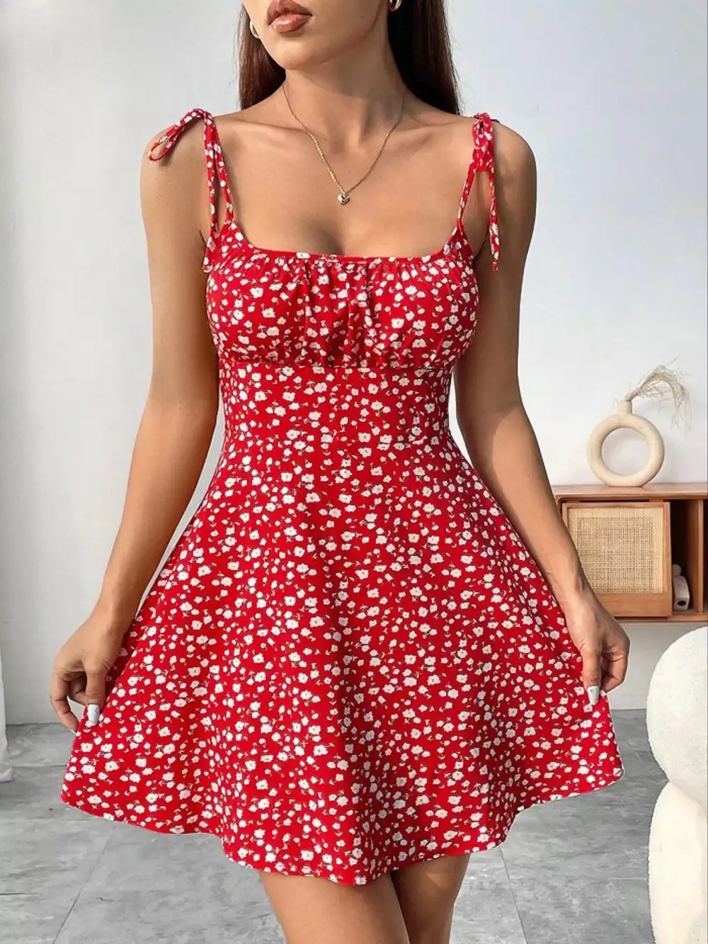 Soft Touch Floral Printed Mini Dress