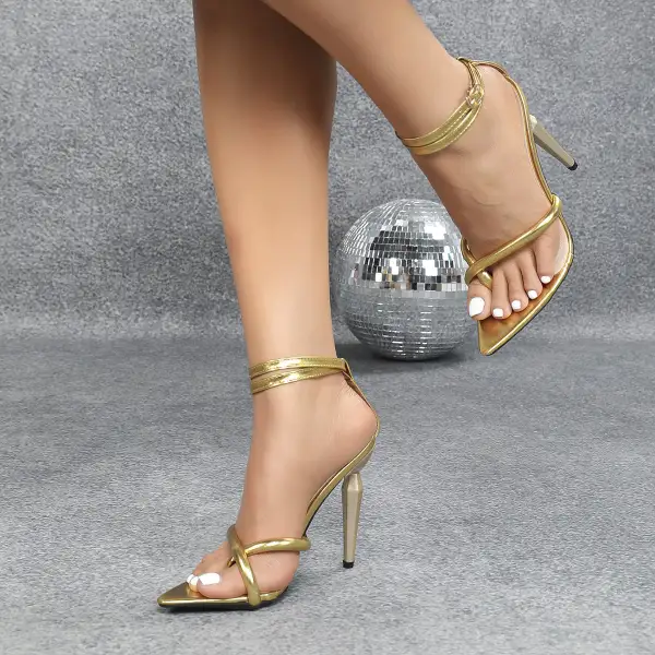 Buckle Strap Stiletto Sandals