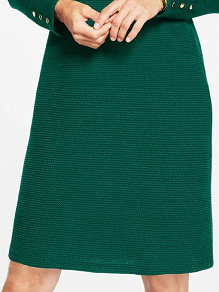 Women'S Chic Turtleneck Knit Slim-Fit Midi Dress