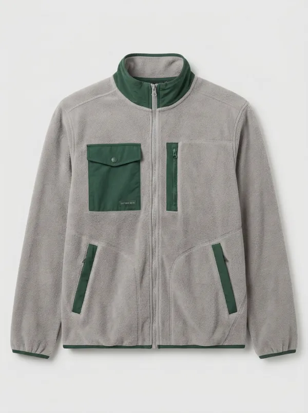 Hiking Contrast Pocket Fleece Zip Jacket