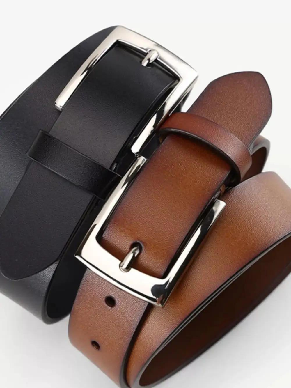 Soft Classic Leather Belt with Buckle