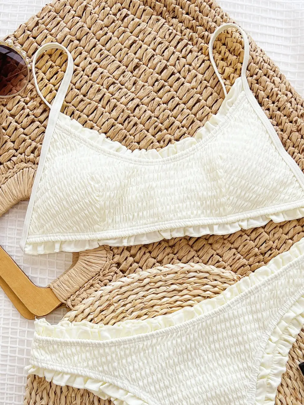 Frill Textured Spaghetti Strap Coordinated Accessory