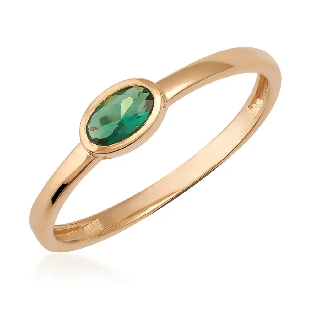 Simulated Emerald Oval Vintage Ring