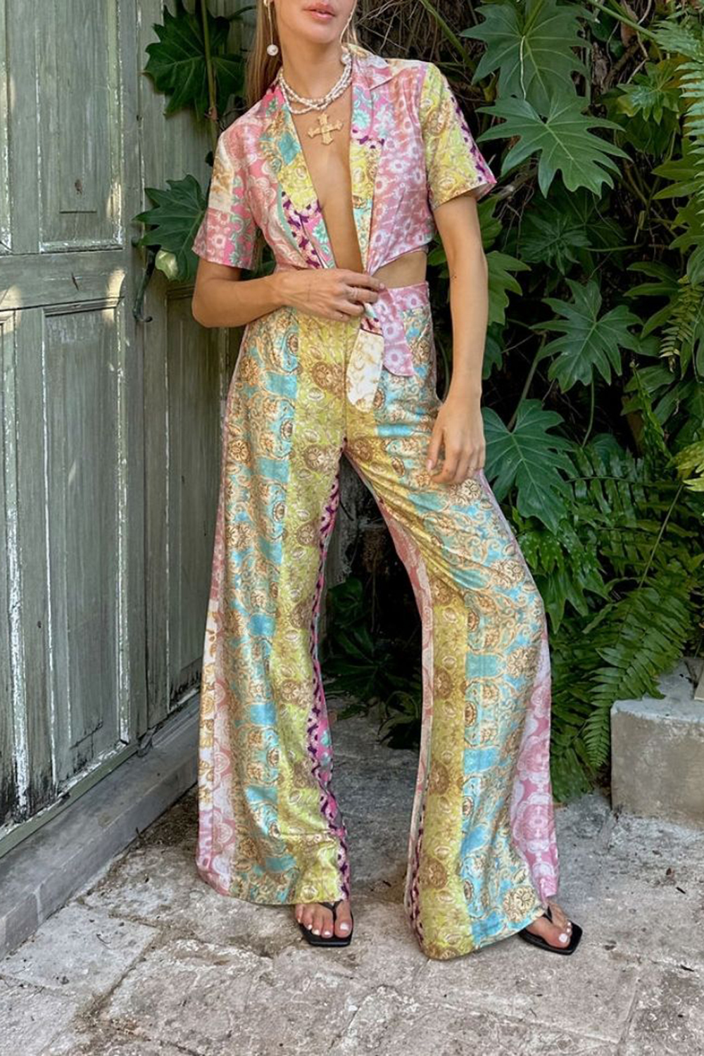 Casual Multicolor Floral Pants