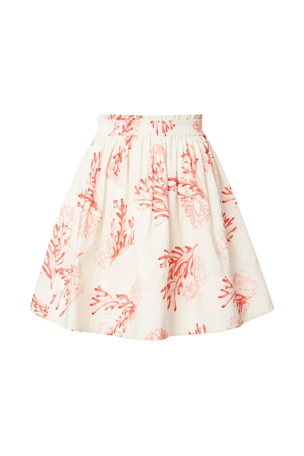 Coral Print High Waisted Mini Skirt